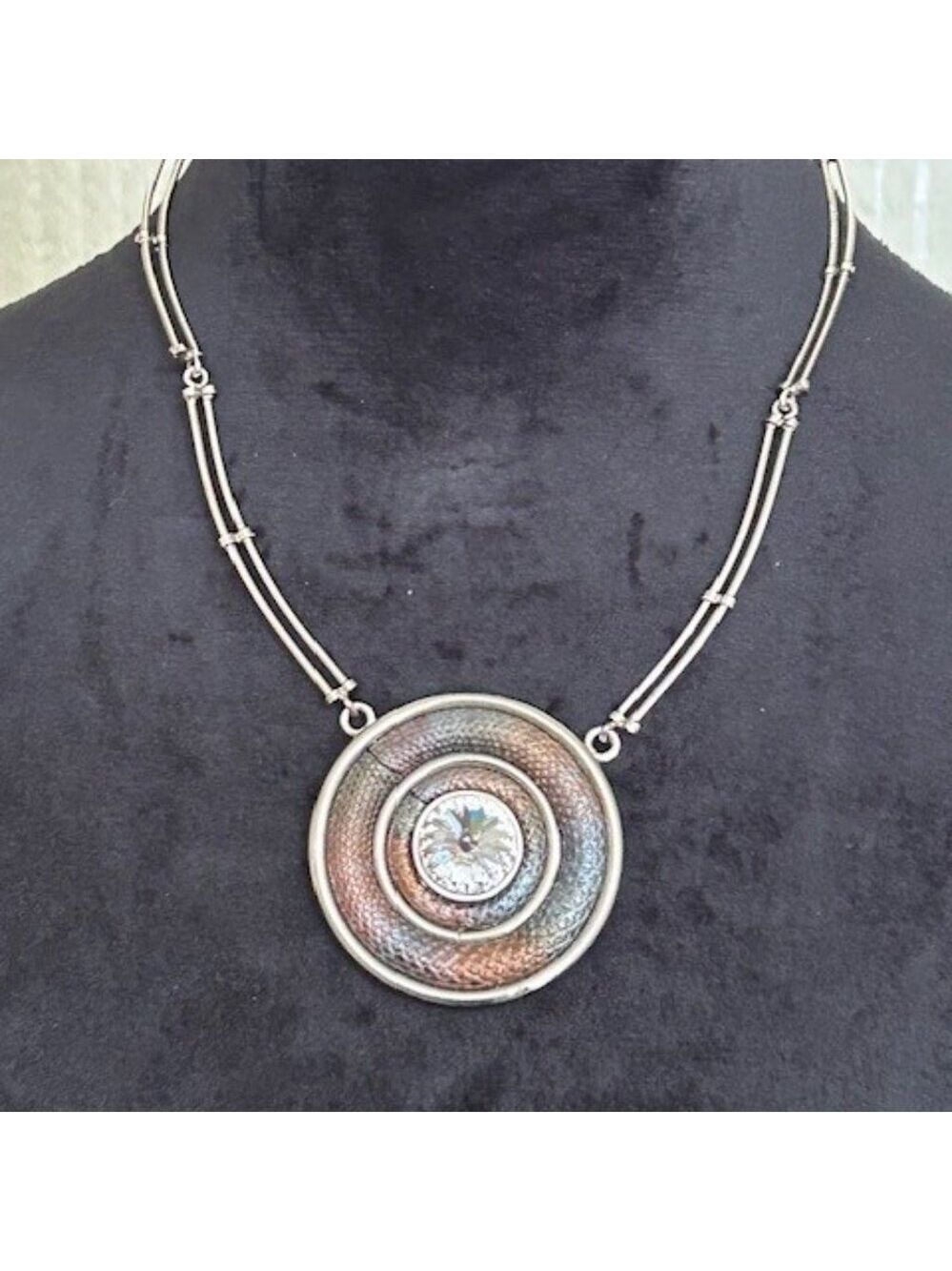 Wilma Spagli silver and animal print necklace - Picture 1 of 3